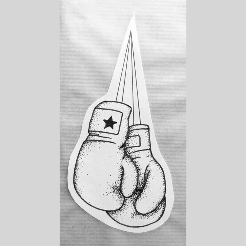 tatouage flash boxe gants illustration etoile