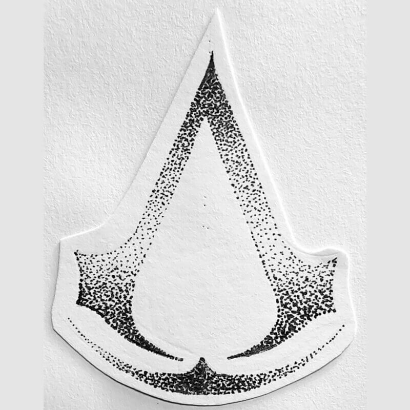 tatouage flash jeuvideo geek assassinscreed logo degrade points