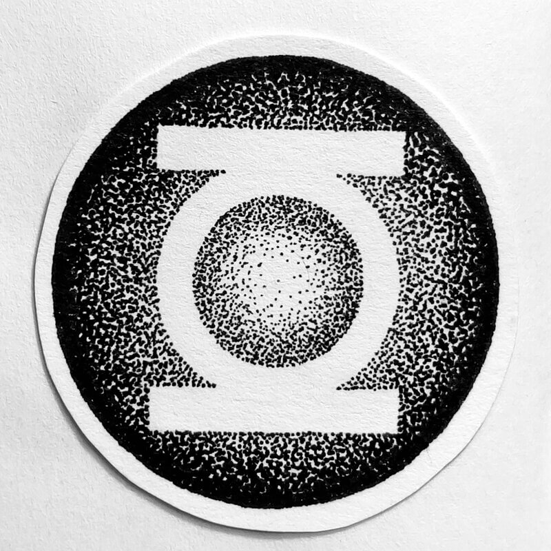 tatouage flash superhero greenlantern logo cercle